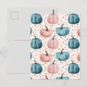 waterverf pompoen herfst patroon briefkaart (Voorkant / Achterkant)