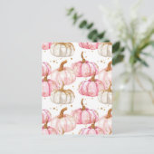 waterverf pompoen herfst patroon briefkaart (Staand voorkant)