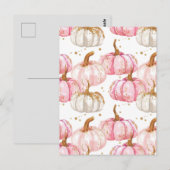 waterverf pompoen herfst patroon briefkaart (Voorkant / Achterkant)