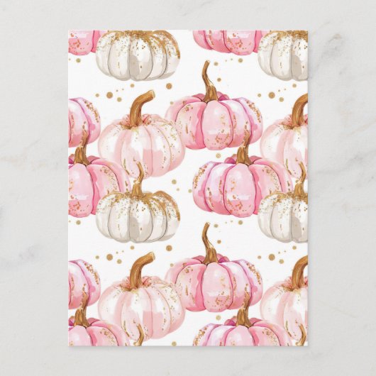 waterverf pompoen herfst patroon briefkaart (Voorkant)