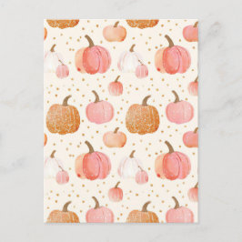 waterverf pompoen herfst patroon briefkaart