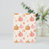 waterverf pompoen herfst patroon briefkaart (Staand voorkant)