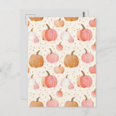 waterverf pompoen herfst patroon briefkaart (Voorkant / Achterkant)
