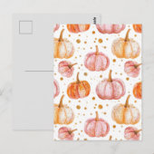 waterverf pompoen herfst patroon briefkaart (Voorkant / Achterkant)