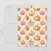 waterverf pompoen herfst patroon briefkaart (Voorkant / Achterkant)