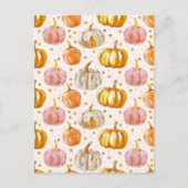 waterverf pompoen herfst patroon briefkaart (Voorkant)
