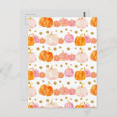 waterverf pompoen herfst patroon briefkaart (Voorkant / Achterkant)
