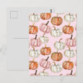 waterverf pompoen herfst patroon briefkaart (Voorkant / Achterkant)