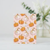 waterverf pompoen herfst patroon briefkaart (Staand voorkant)