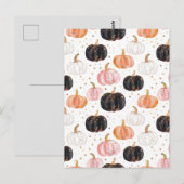 waterverf pompoen herfst patroon briefkaart (Voorkant / Achterkant)