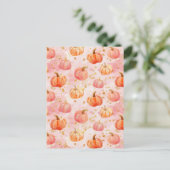 waterverf pompoen herfst patroon briefkaart (Staand voorkant)