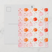 waterverf pompoen herfst patroon briefkaart (Voorkant / Achterkant)