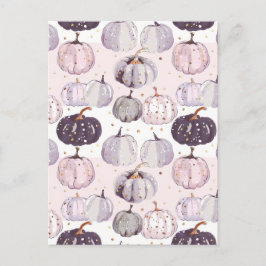 waterverf pompoen herfst patroon briefkaart