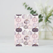 waterverf pompoen herfst patroon briefkaart (Staand voorkant)