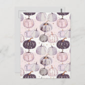 waterverf pompoen herfst patroon briefkaart (Voorkant / Achterkant)