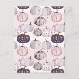 waterverf pompoen herfst patroon briefkaart
