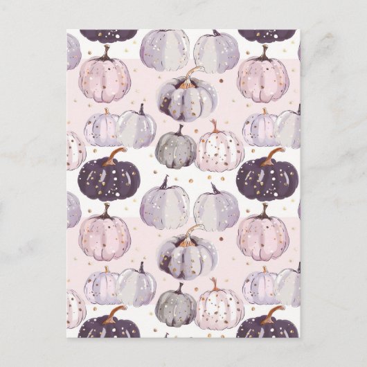 waterverf pompoen herfst patroon briefkaart (Voorkant)