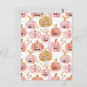 waterverf pompoen herfst patroon briefkaart (Voorkant / Achterkant)