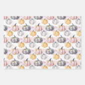 Waterverf Pompoen Herfst Patroon Inpakpapier Vel (Voorkant 2)