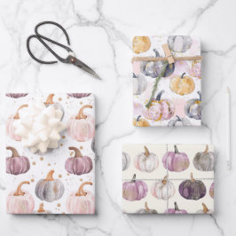 Waterverf Pompoen Herfst Patroon Inpakpapier Vel
