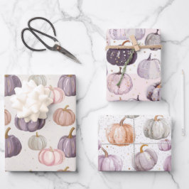 Waterverf Pompoen Herfst Patroon Inpakpapier Vel