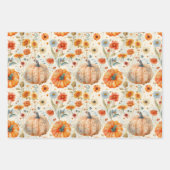 Waterverf Pompoen Herfst Patroon Inpakpapier Vel (Voorkant 2)