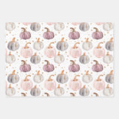 Waterverf Pompoen Herfst Patroon Inpakpapier Vel (Voorkant)