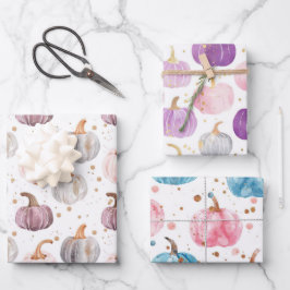 Waterverf Pompoen Herfst Patroon Inpakpapier Vel