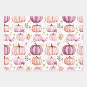 Waterverf Pompoen Herfst Patroon Inpakpapier Vel (Voorkant 2)