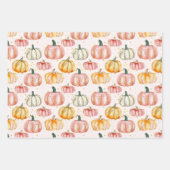 Waterverf Pompoen Herfst Patroon Inpakpapier Vel (Voorkant 2)