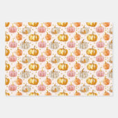 Waterverf Pompoen Herfst Patroon Inpakpapier Vel (Voorkant)