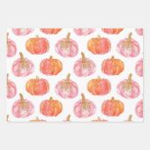 Waterverf Pompoen Herfst Patroon Inpakpapier Vel (Voorkant 3)