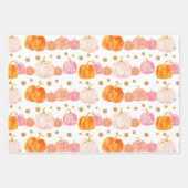 Waterverf Pompoen Herfst Patroon Inpakpapier Vel (Voorkant)