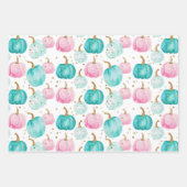 Waterverf Pompoen Herfst Patroon Inpakpapier Vel (Voorkant)