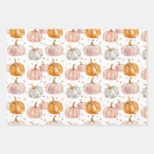 Waterverf Pompoen Herfst Patroon Inpakpapier Vel (Voorkant 2)