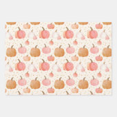 Waterverf Pompoen Herfst Patroon Inpakpapier Vel (Voorkant)