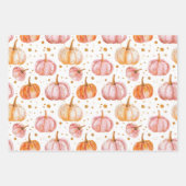 Waterverf Pompoen Herfst Patroon Inpakpapier Vel (Voorkant 3)