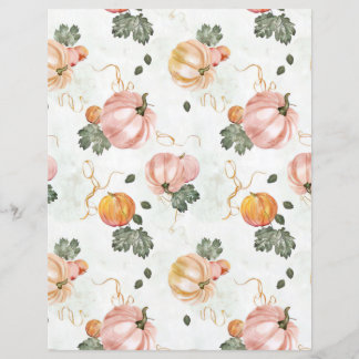 waterverf pompoen herfst patroon plakboek papier