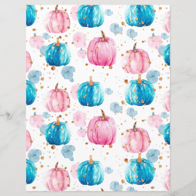 waterverf pompoen herfst patroon plakboek papier (Voorkant)