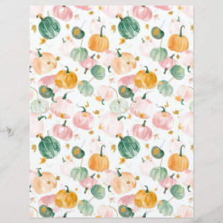 waterverf pompoen herfst patroon plakboek papier