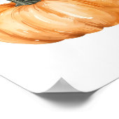 Waterverf Pompoen Herfst Print – Oranje Pompoen (Hoek)