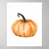 Waterverf Pompoen Herfst Print – Oranje Pompoen (Voorkant)