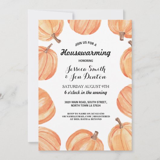 Waterverf pompoen Herfst van de partij voor de opw Kaart (Voorkant)