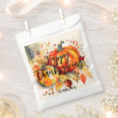 Waterverf pompoen herfstbladeren Thanksgivin Bedankzakje (Geknipt)