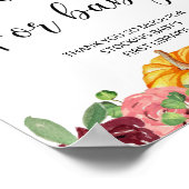 Waterverf pompoen, herfsten boeken voor baby poster (Hoek)