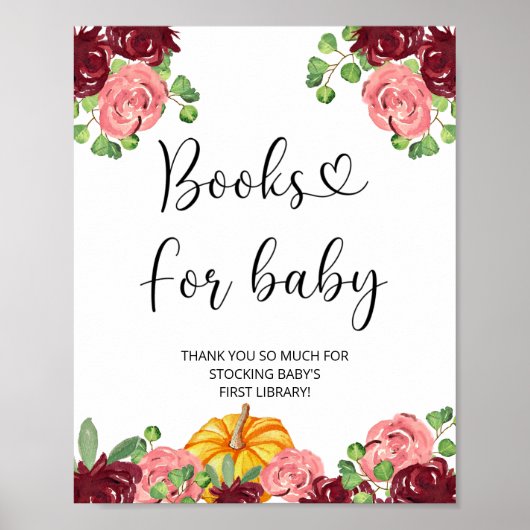 Waterverf pompoen, herfsten boeken voor baby poster (Voorkant)
