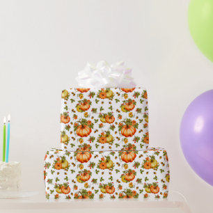 Waterverf pompoen herfstpatroon cadeaupapier