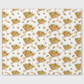 Waterverf pompoen herfstpatroon cadeaupapier (Vlak)