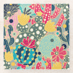  Waterverf pompoen: herfstpatroon Glazen Onderzetter