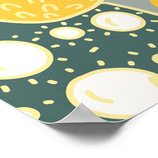  Waterverf pompoen: herfstpatroon Poster (Hoek)